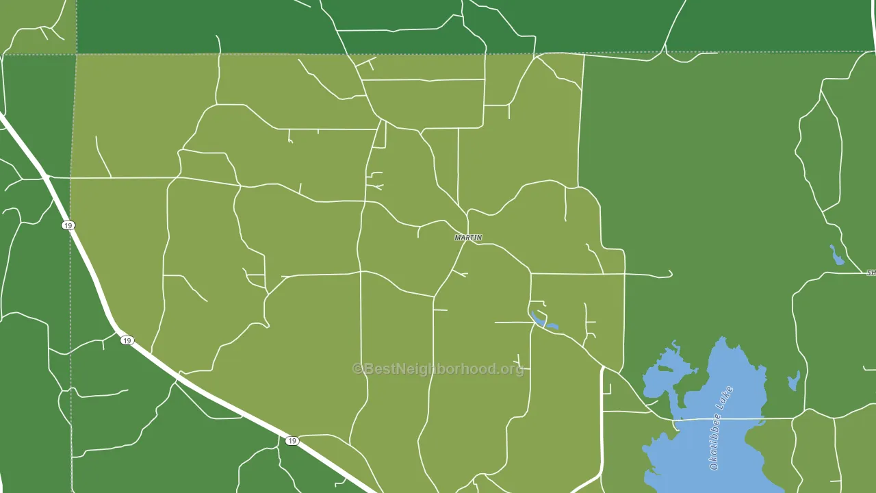 Martin, MS block-group voter-turnout map