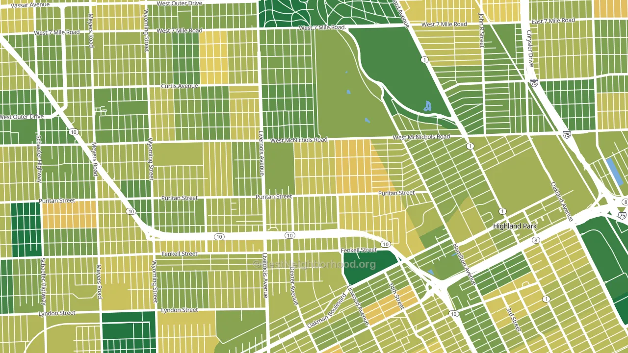 Martin Park, Detroit, MI block-group voter-turnout map