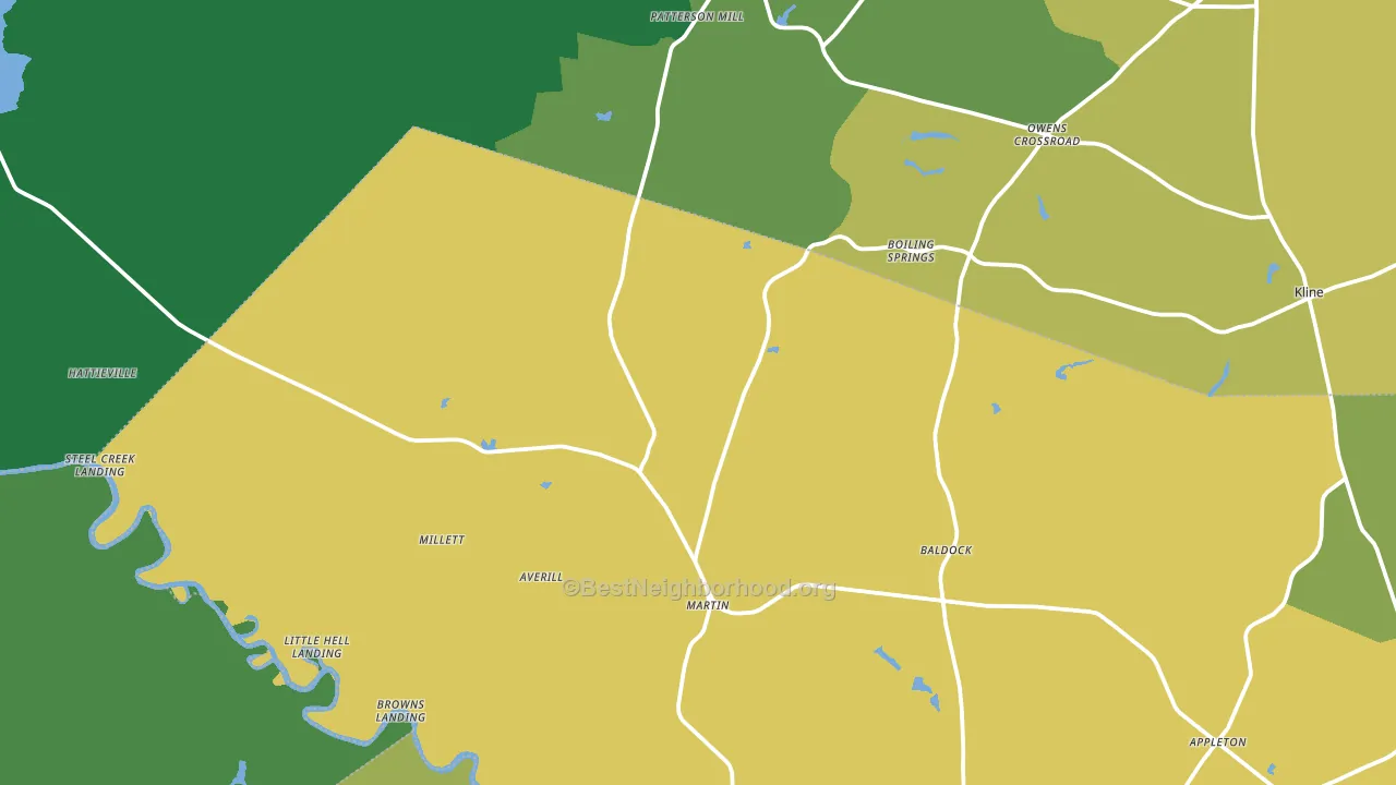 Martin, SC block-group voter-turnout map