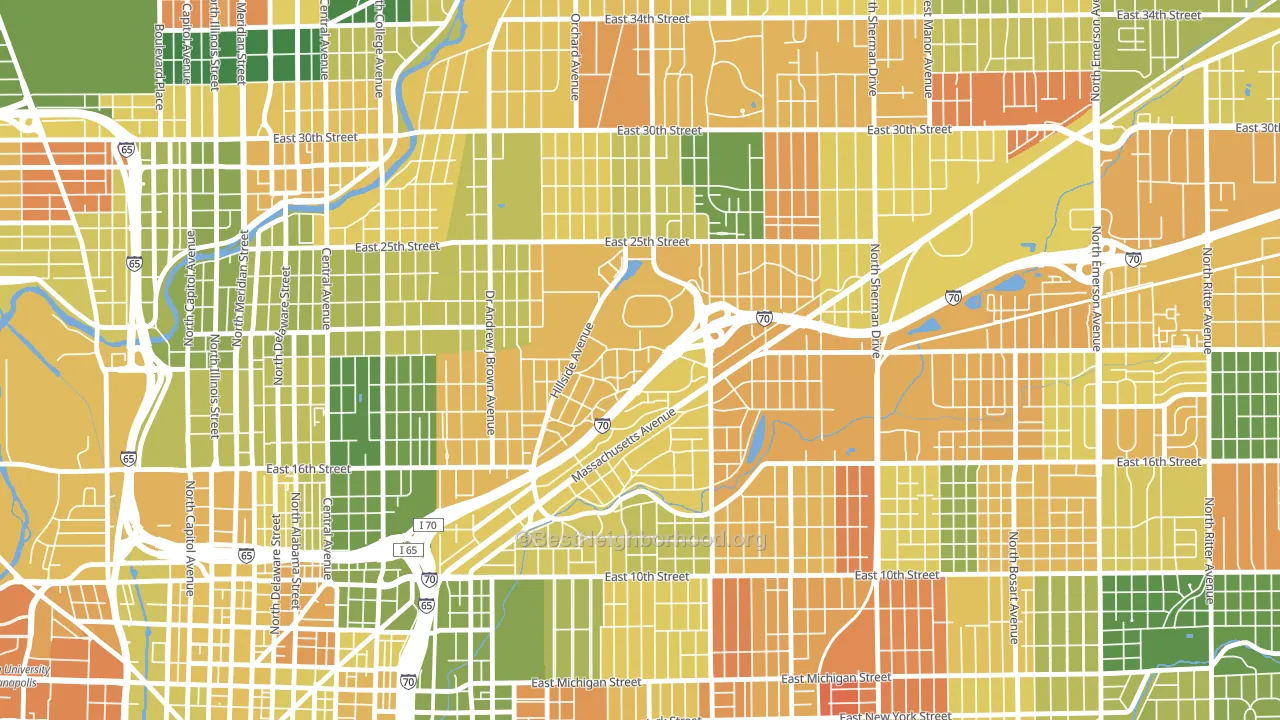 Martindale-Brightwood, Indianapolis, IN block-group voter-turnout map