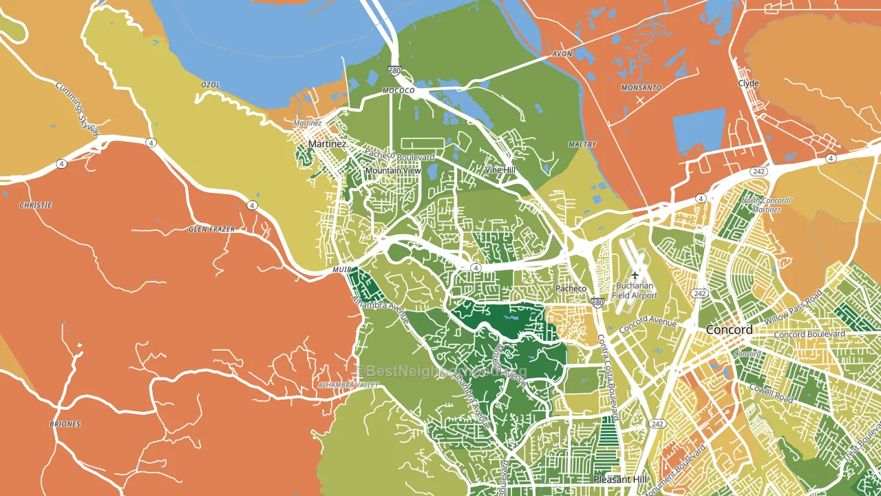Martinez, CA block-group voter-turnout map