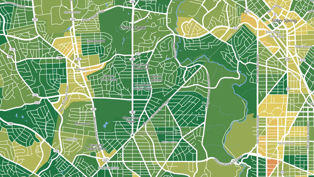 Martins Additions, MD block-group voter-turnout map