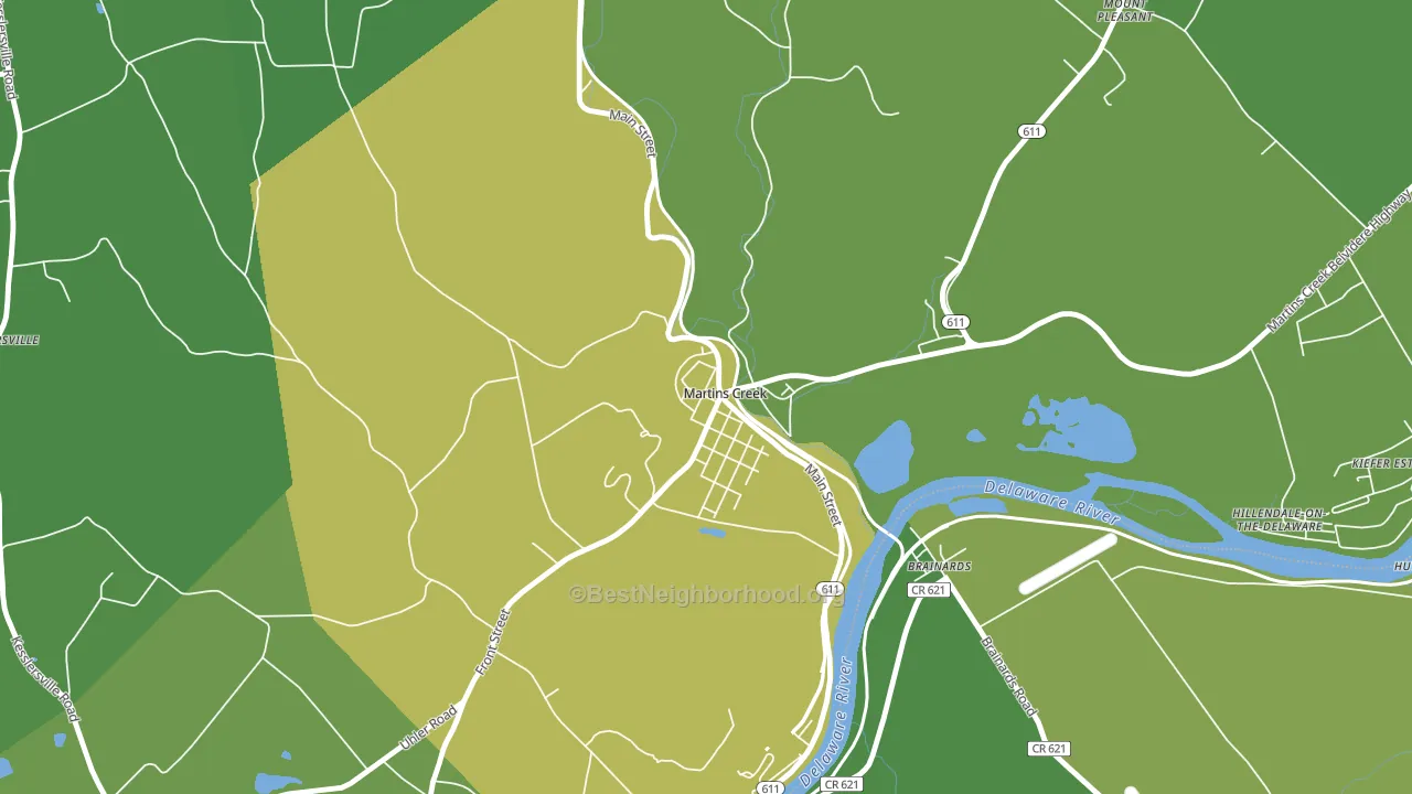 Martins Creek, PA block-group voter-turnout map