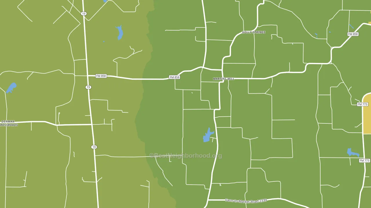 Martins Mill, TX block-group voter-turnout map