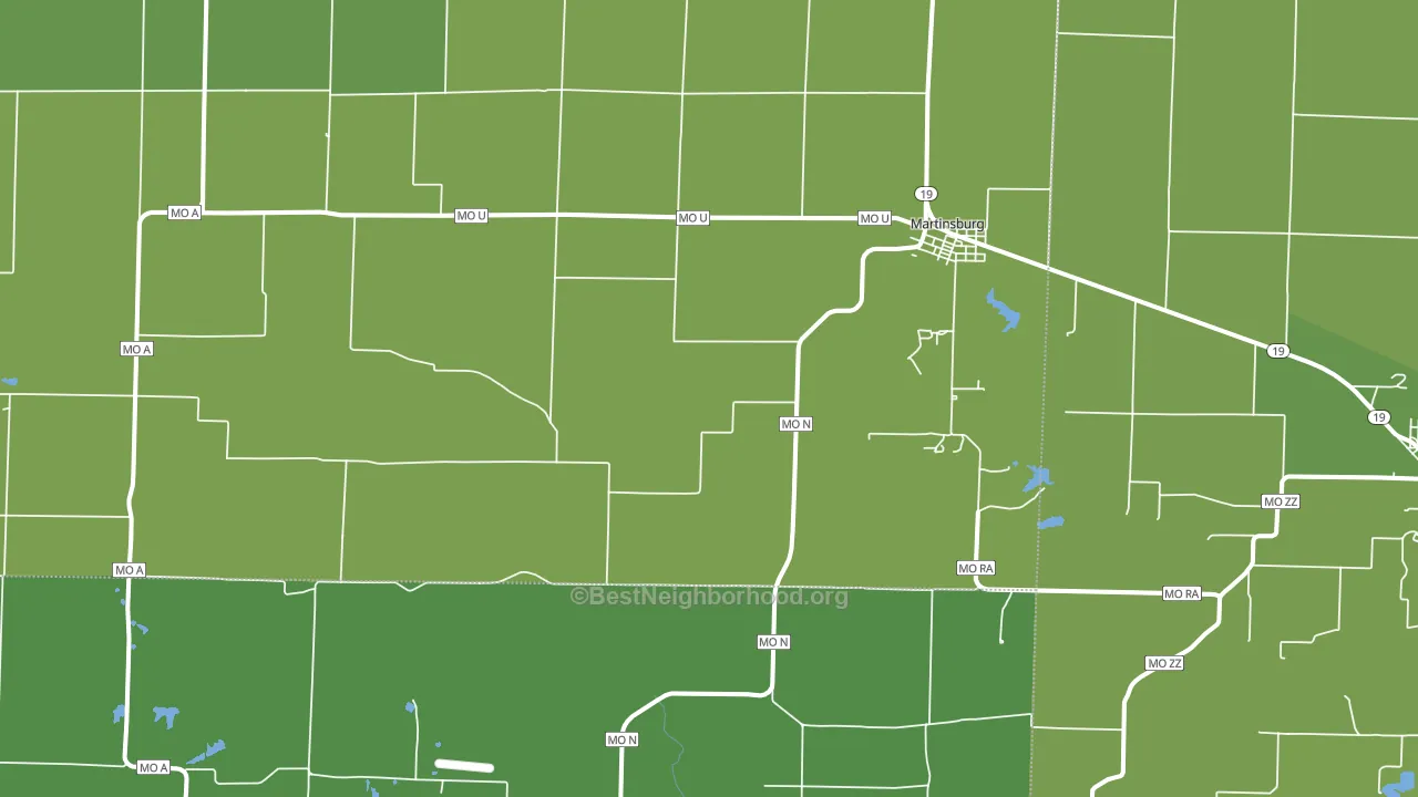 Martinsburg, MO block-group voter-turnout map