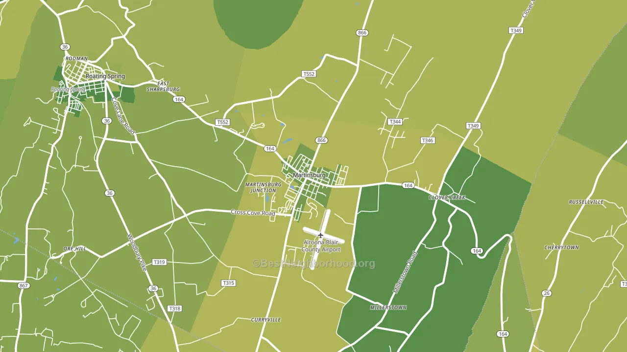 Martinsburg, PA block-group voter-turnout map
