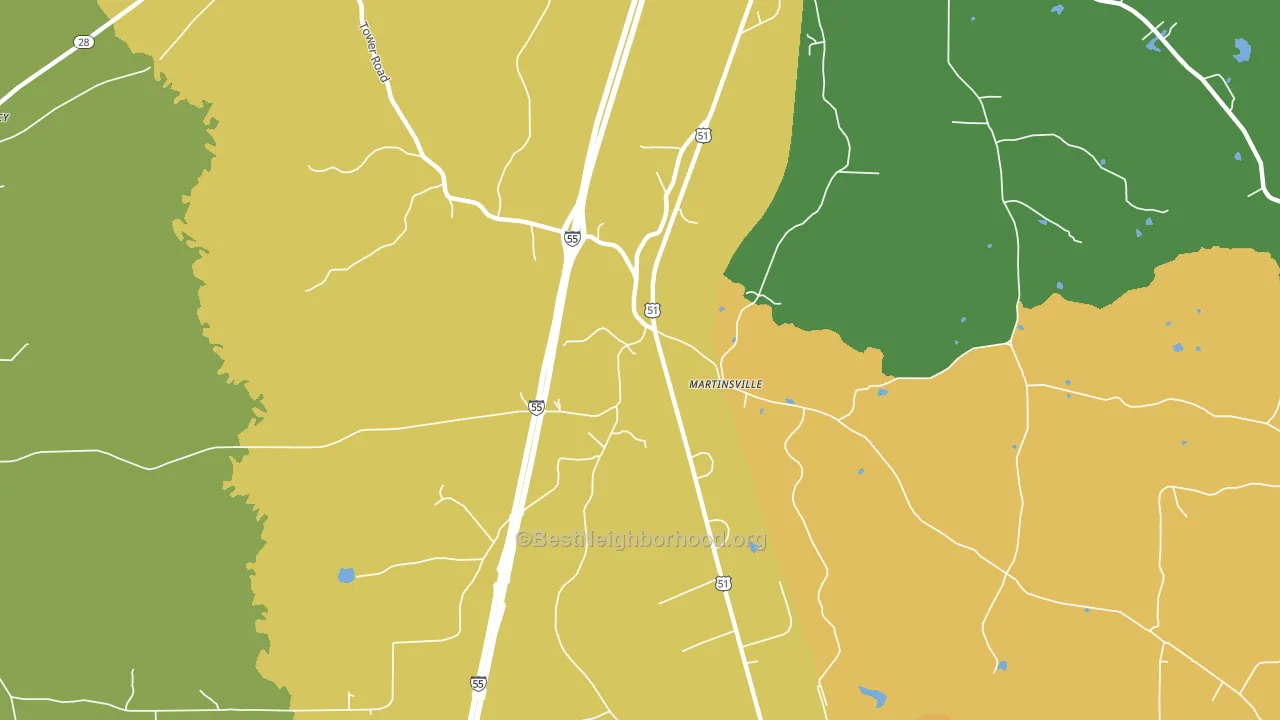 Martinsville, MS block-group voter-turnout map