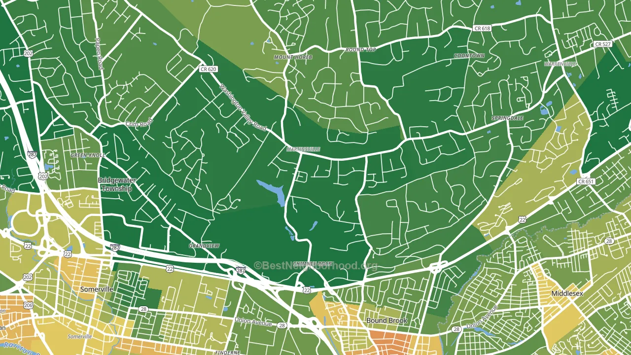 Martinsville, NJ block-group voter-turnout map