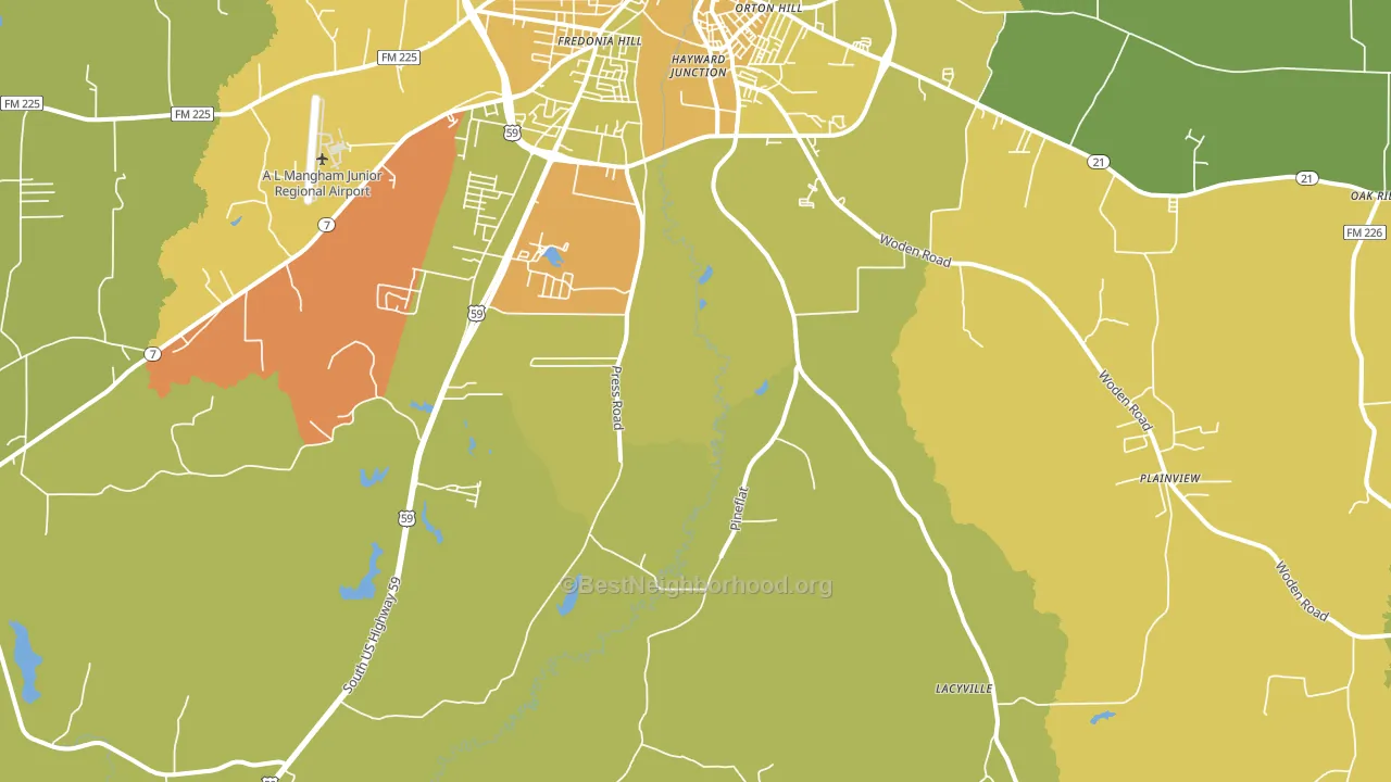 Martinsville, TX block-group voter-turnout map