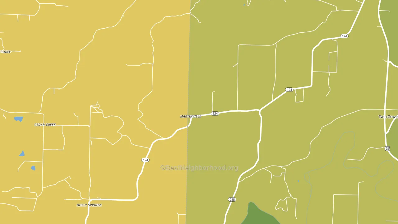 Martinville, AR block-group voter-turnout map