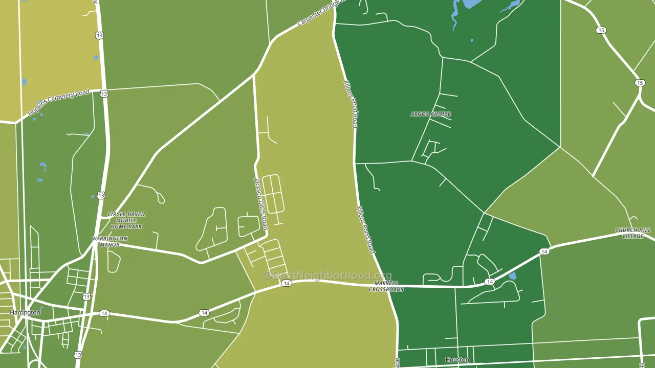 Marvels Crossroads, DE block-group voter-turnout map