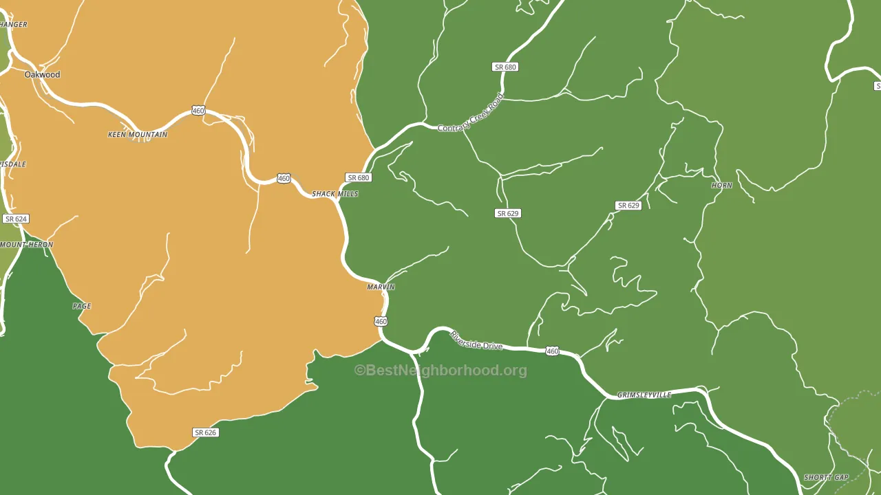 Marvin, VA block-group voter-turnout map