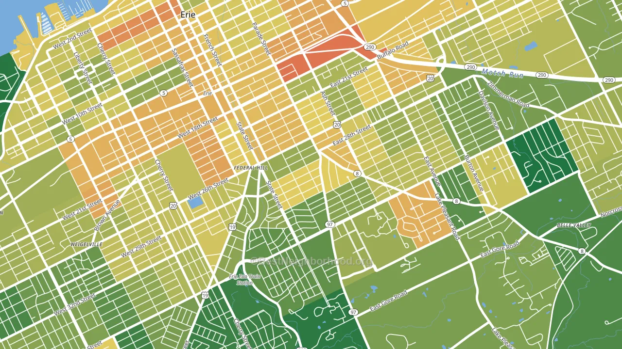 Marvintown, Erie, PA block-group voter-turnout map