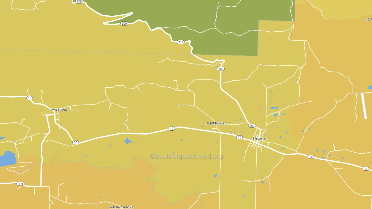 Marvinville, AR block-group voter-turnout map