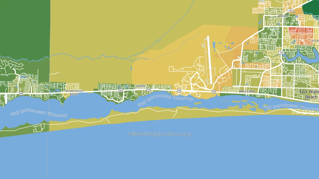 Mary Esther, FL block-group voter-turnout map