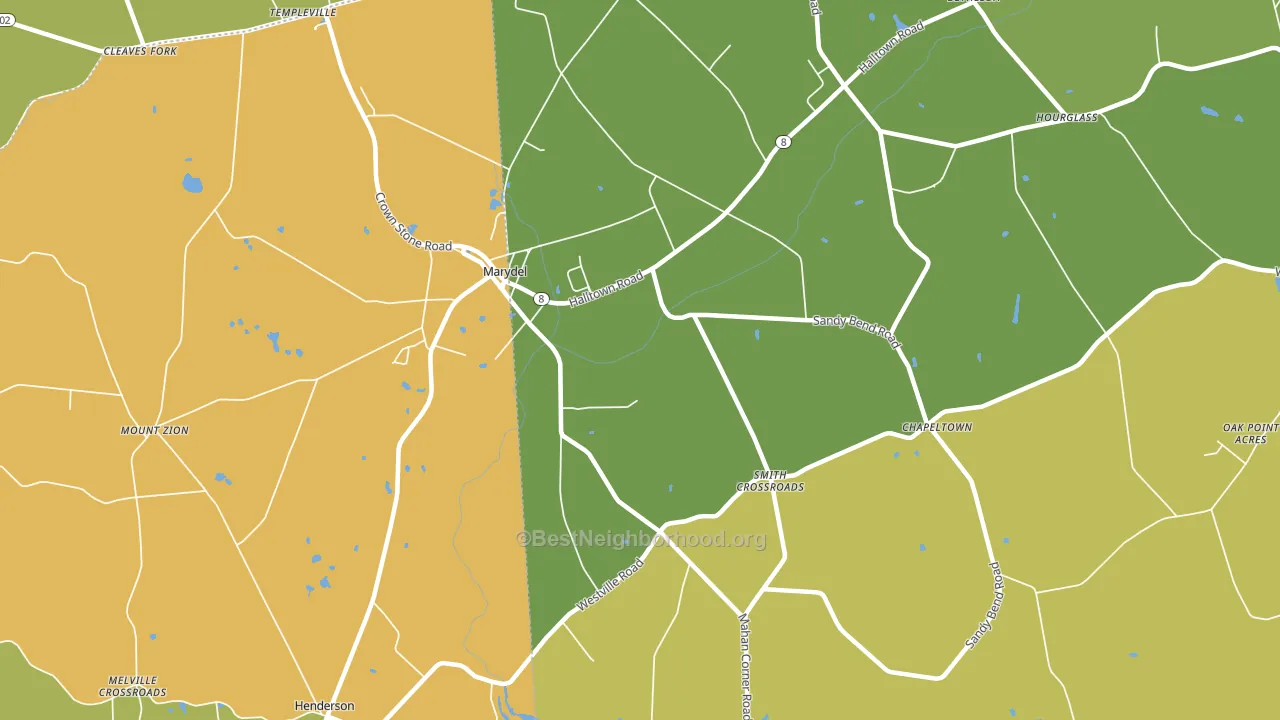 Marydel, DE block-group voter-turnout map
