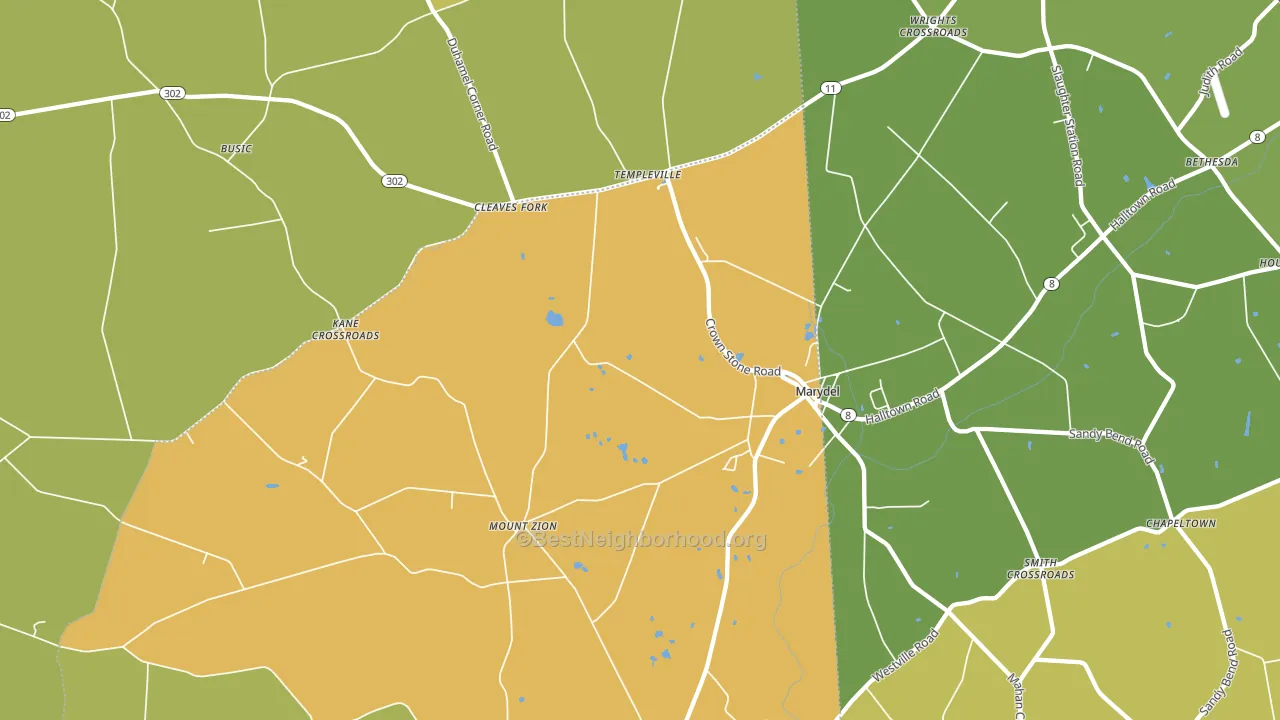 Marydel, MD block-group voter-turnout map