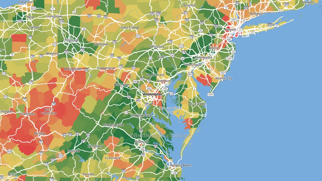 Maryland block-group voter-turnout map