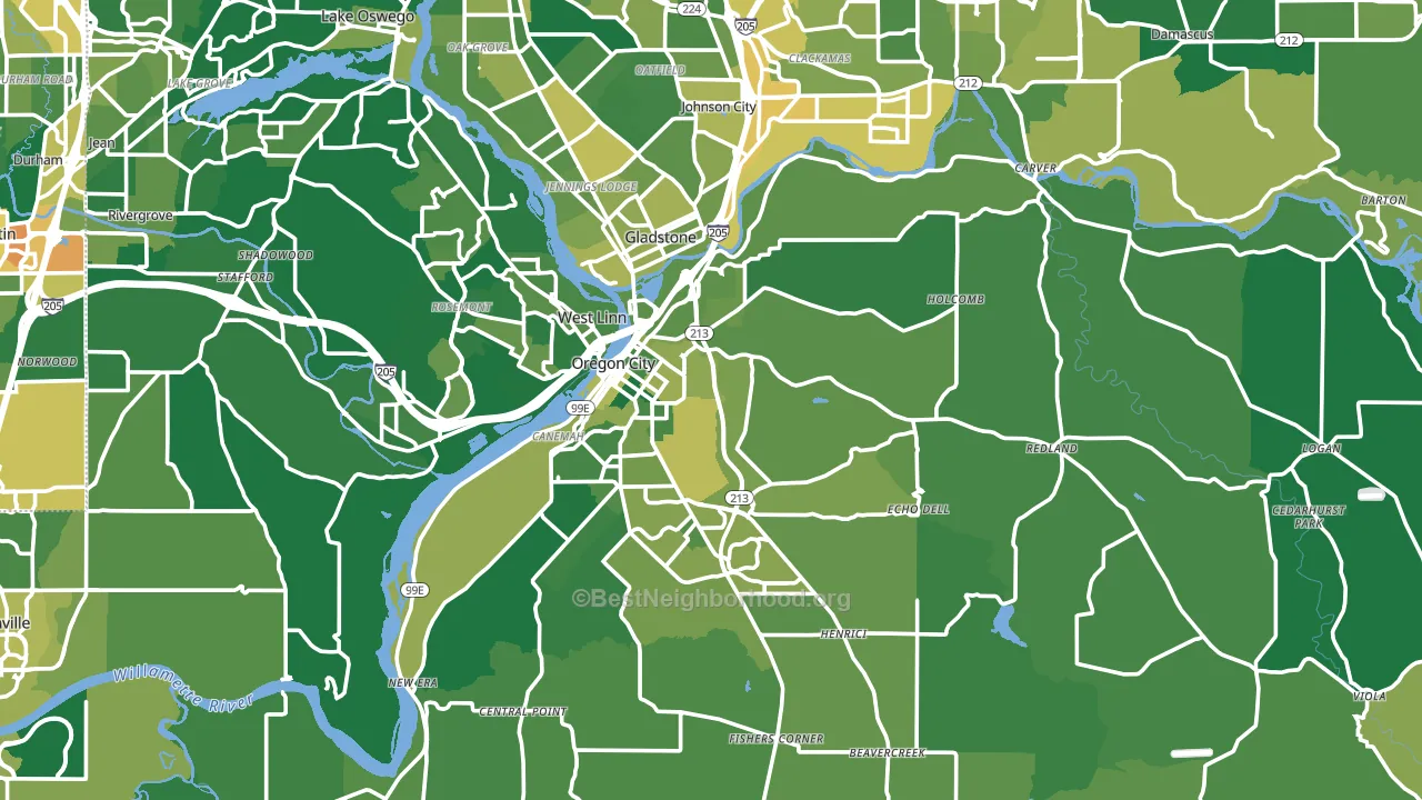 Marylhurst, OR block-group voter-turnout map