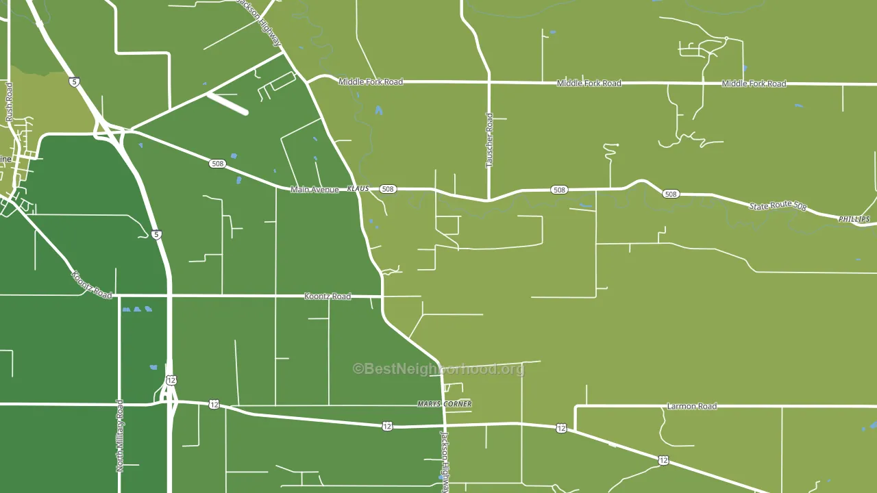 Marys Corner, WA block-group voter-turnout map