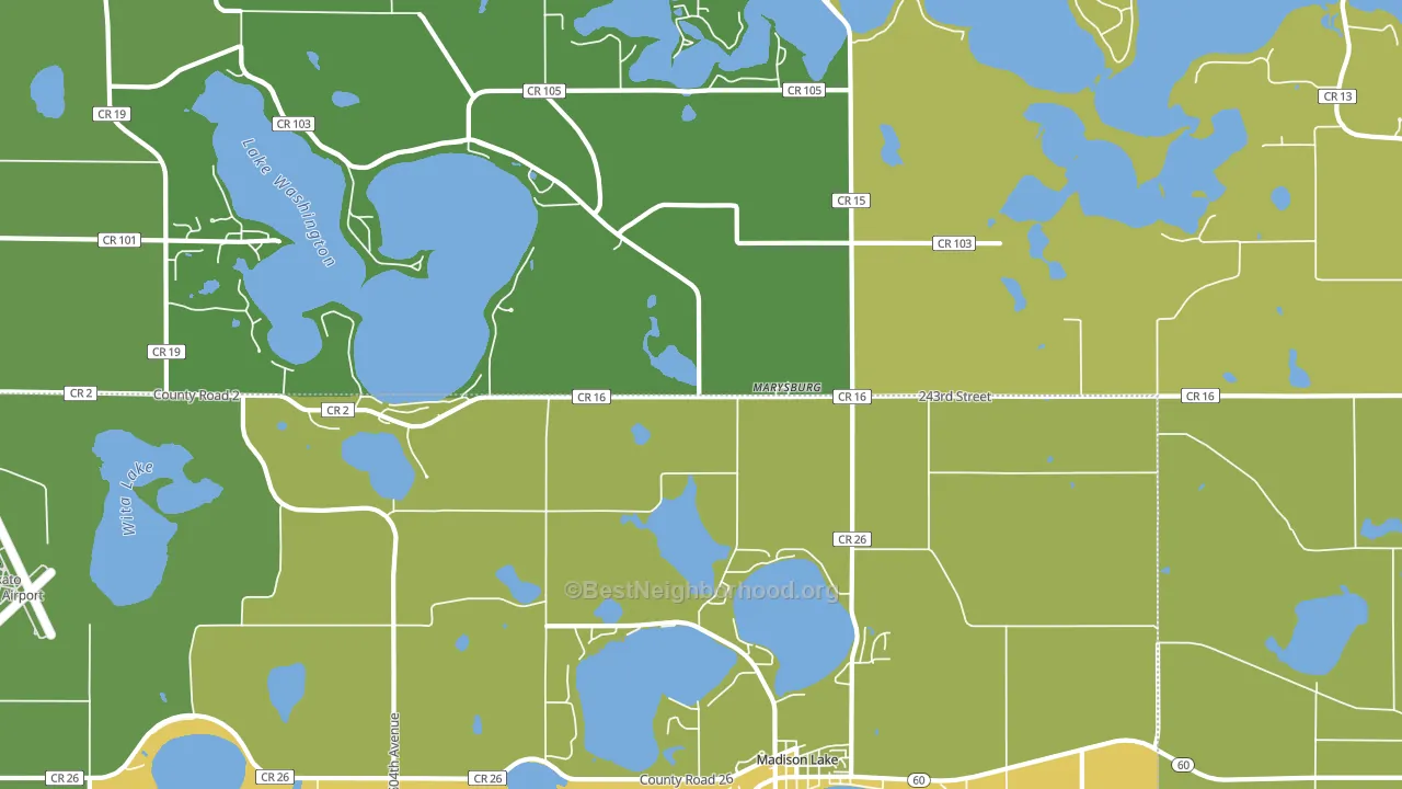 Marysburg, MN block-group voter-turnout map