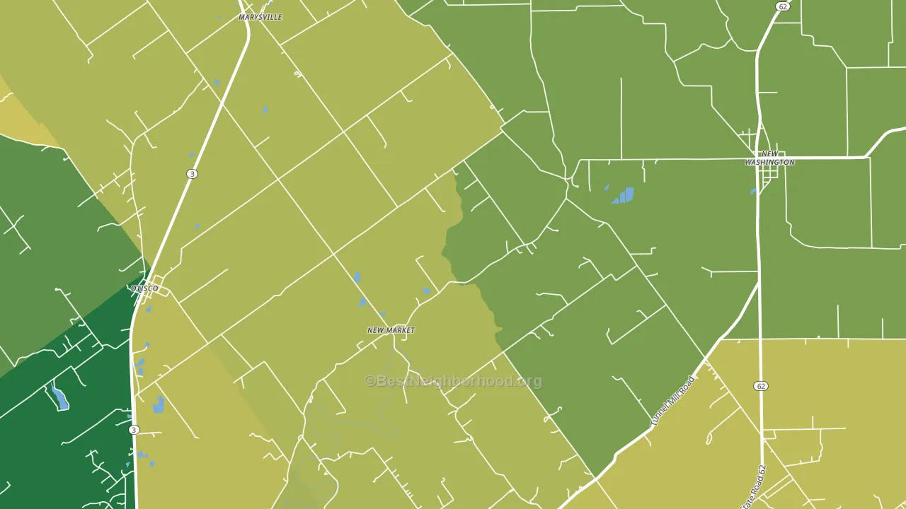 Marysville, IN block-group voter-turnout map