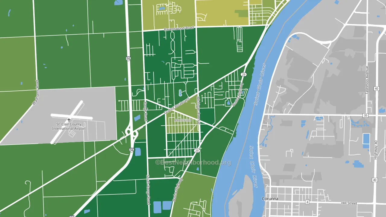 Marysville, MI block-group voter-turnout map