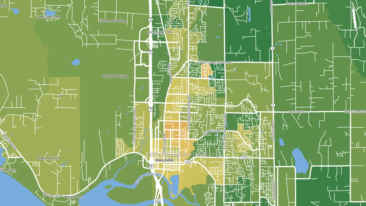 Marysville, WA block-group voter-turnout map
