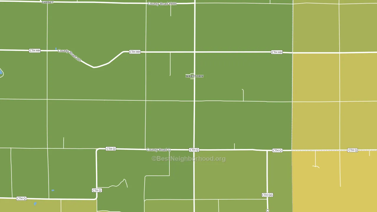 Marytown, WI block-group voter-turnout map