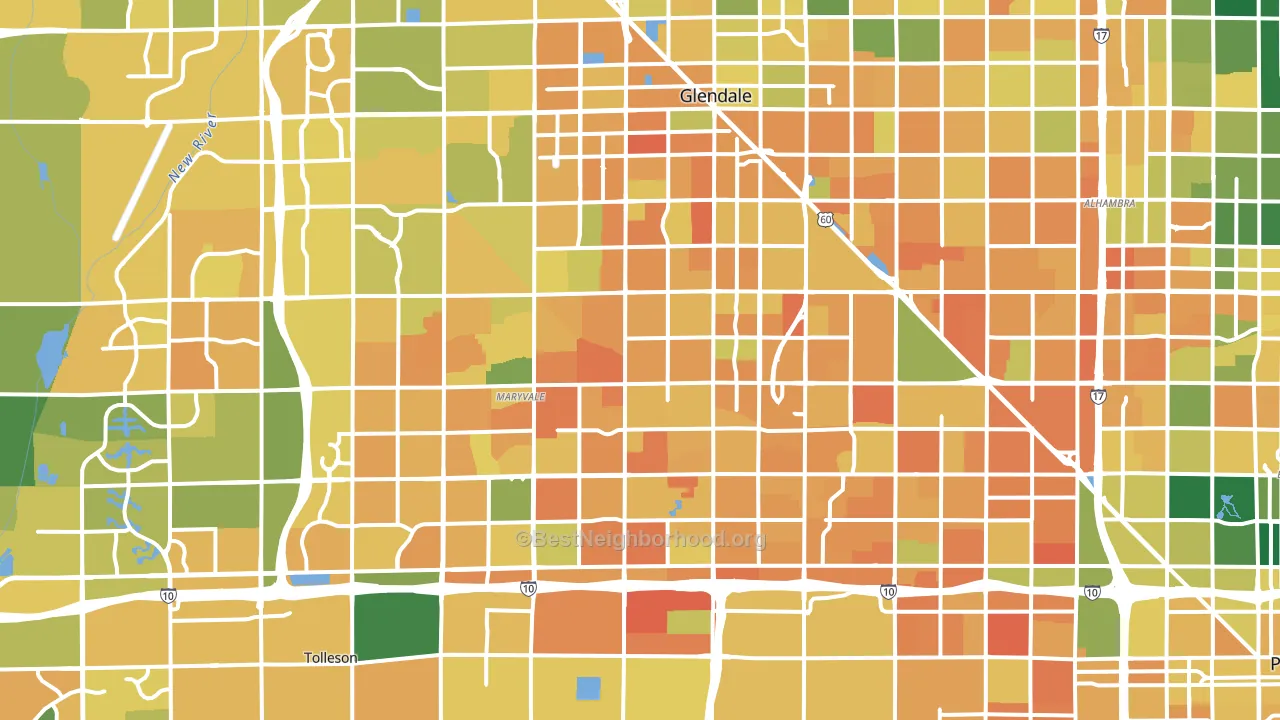 Maryvale, Phoenix, AZ block-group voter-turnout map
