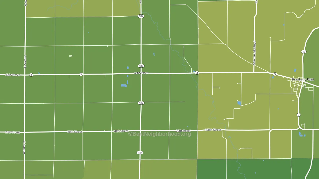 Maryville, IA block-group voter-turnout map