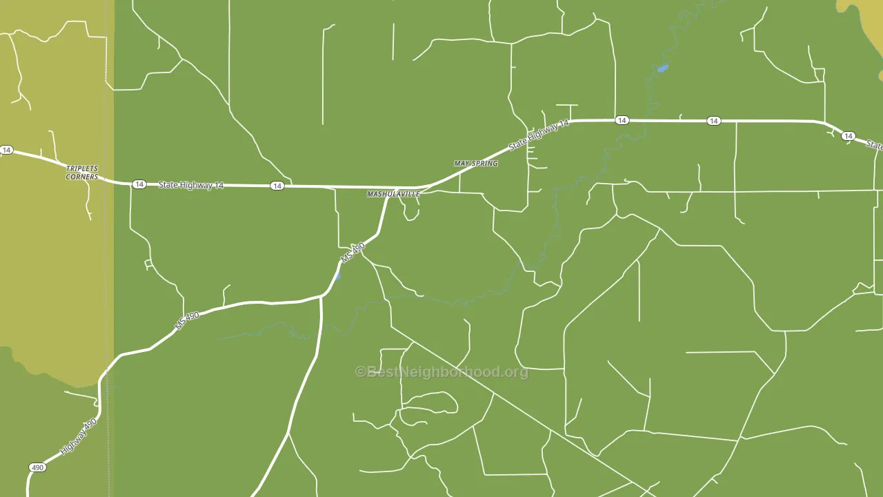 Mashulaville, MS block-group voter-turnout map