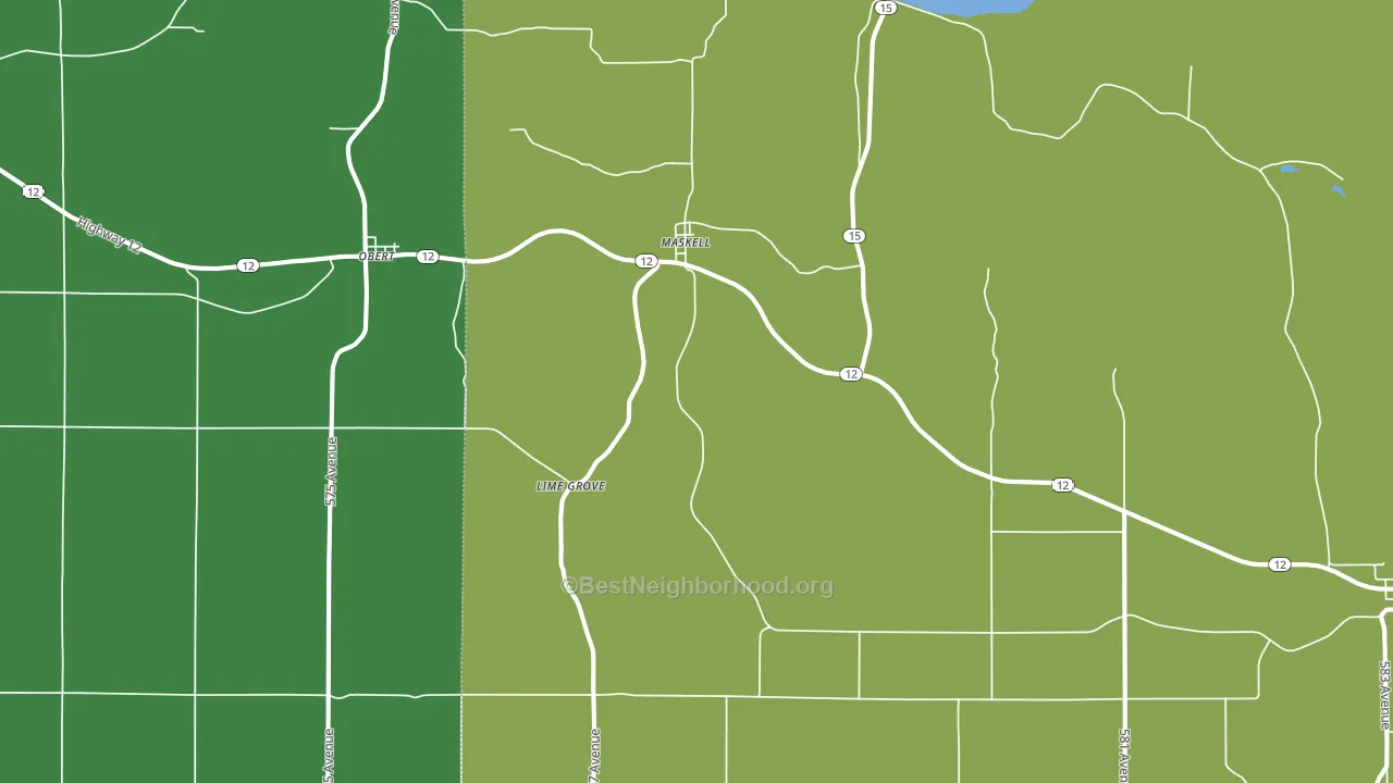 Maskell, NE block-group voter-turnout map