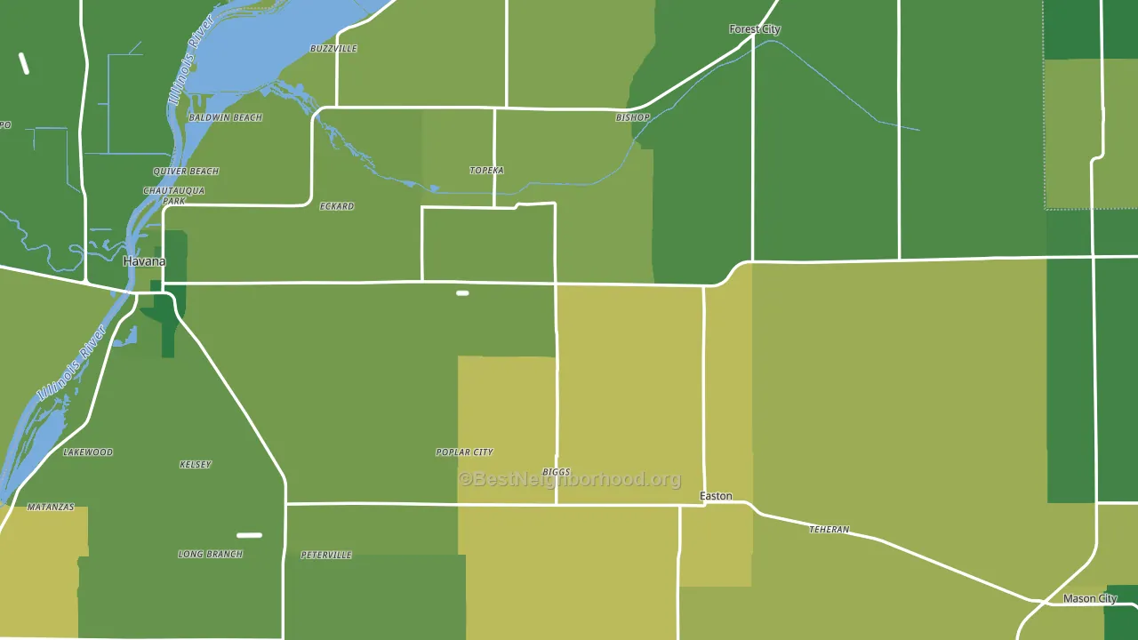 Mason County, IL block-group voter-turnout map