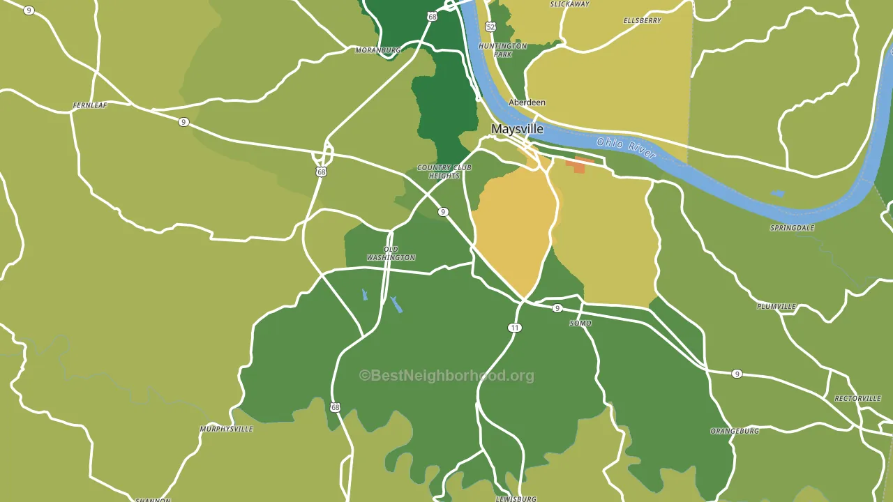 Mason County, KY block-group voter-turnout map