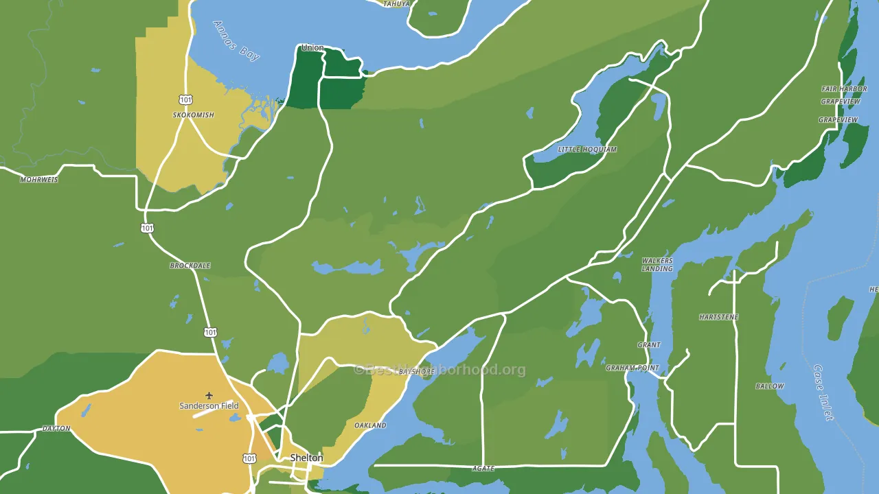 Mason County, WA block-group voter-turnout map
