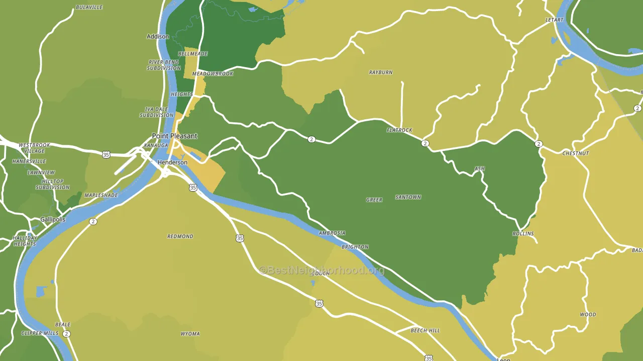 Mason County, WV block-group voter-turnout map