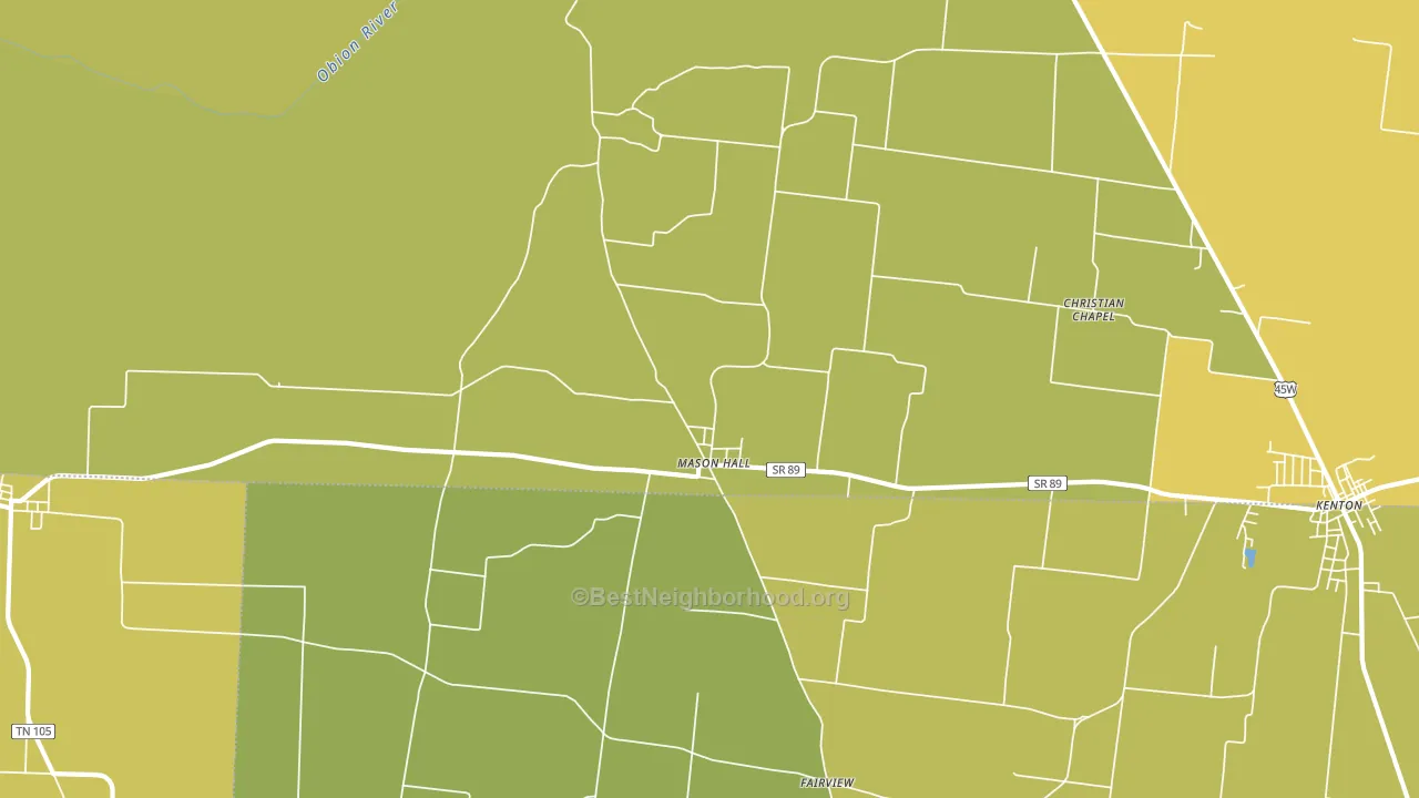 Mason Hall, TN block-group voter-turnout map