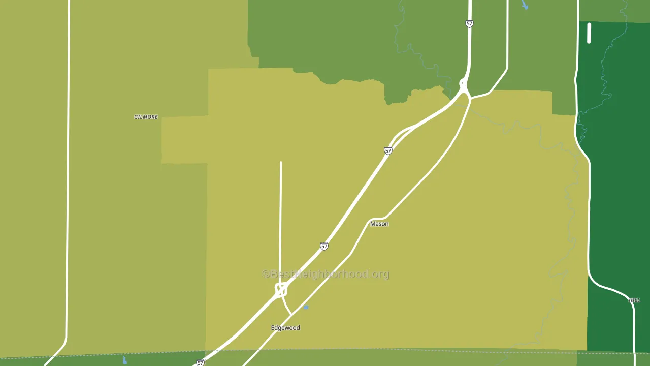 Mason, IL block-group voter-turnout map