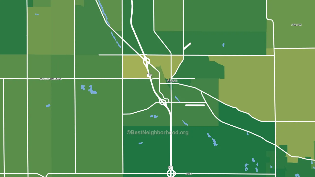 Mason, MI block-group voter-turnout map