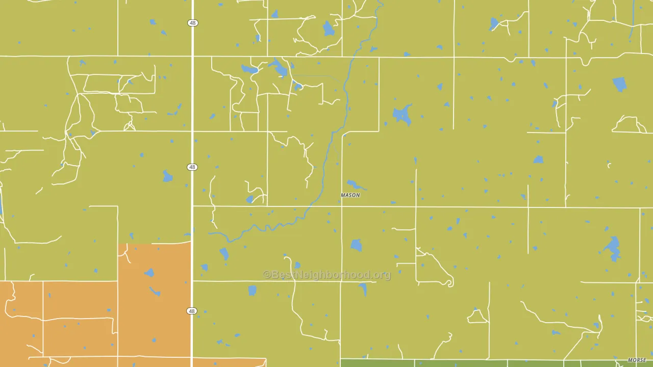 Mason, OK block-group voter-turnout map