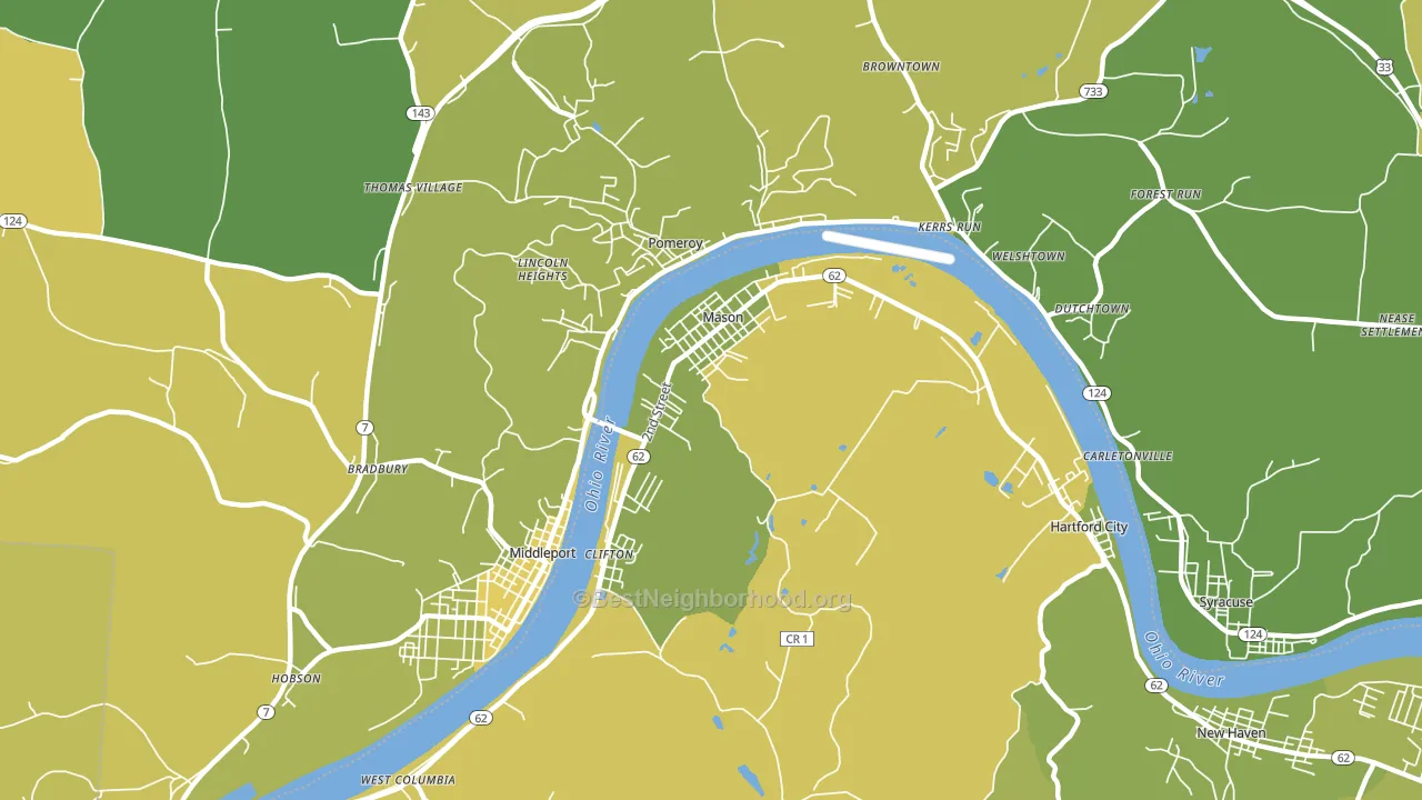 Mason, WV block-group voter-turnout map