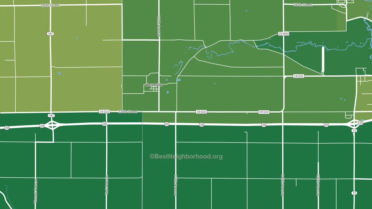 Masonville, IA block-group voter-turnout map