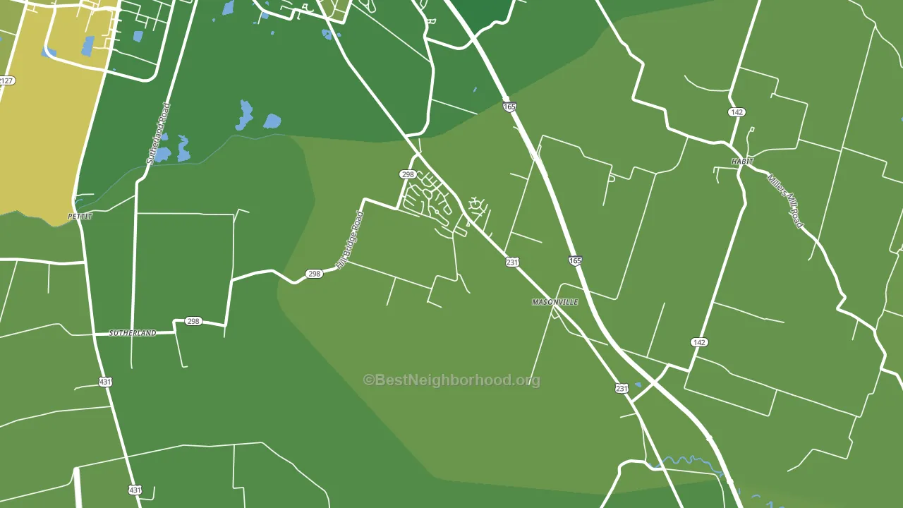 Masonville, KY block-group voter-turnout map