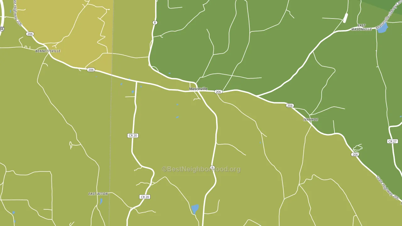 Masonville, NY block-group voter-turnout map