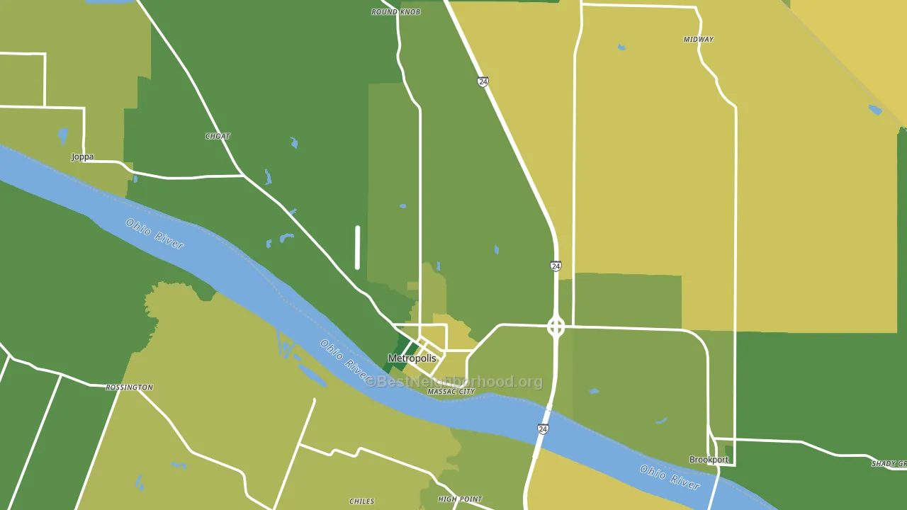 Massac County, IL block-group voter-turnout map
