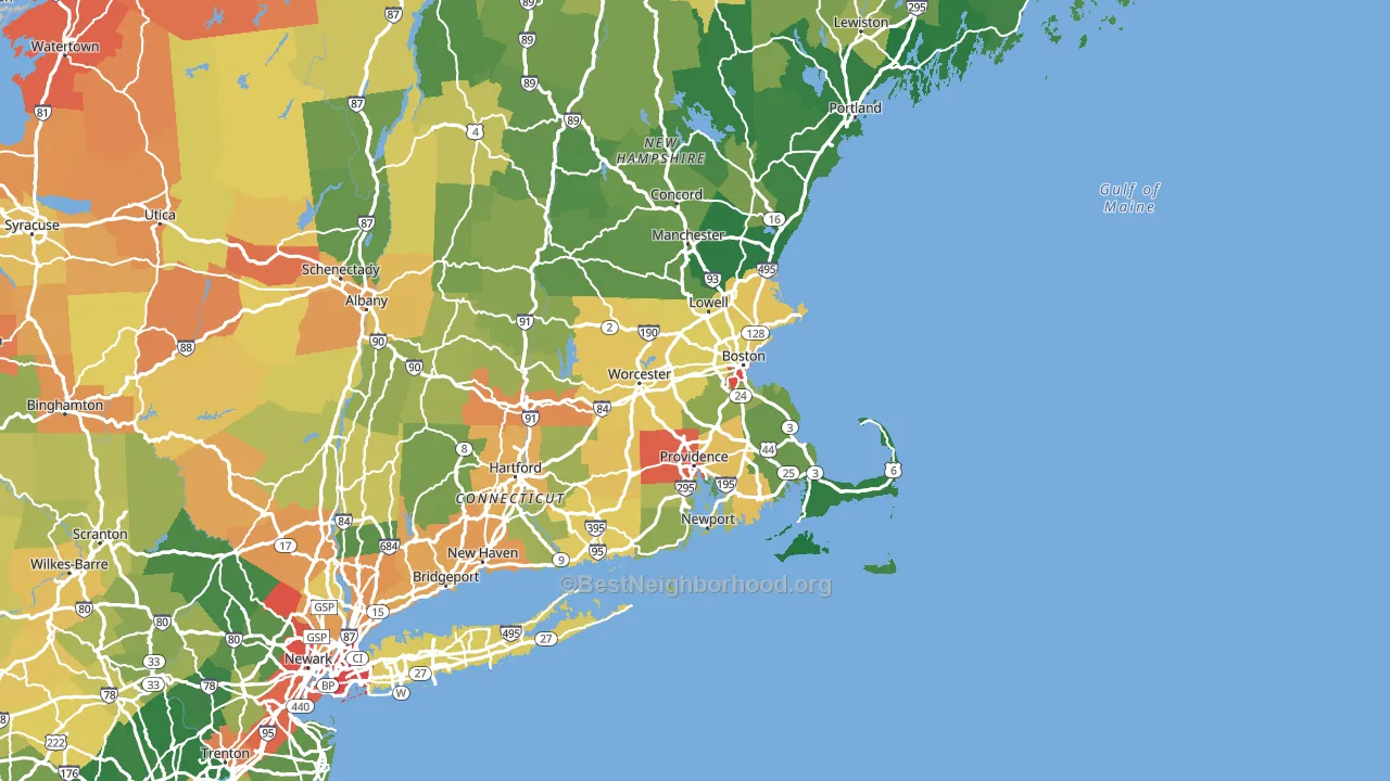 Massachusetts block-group voter-turnout map