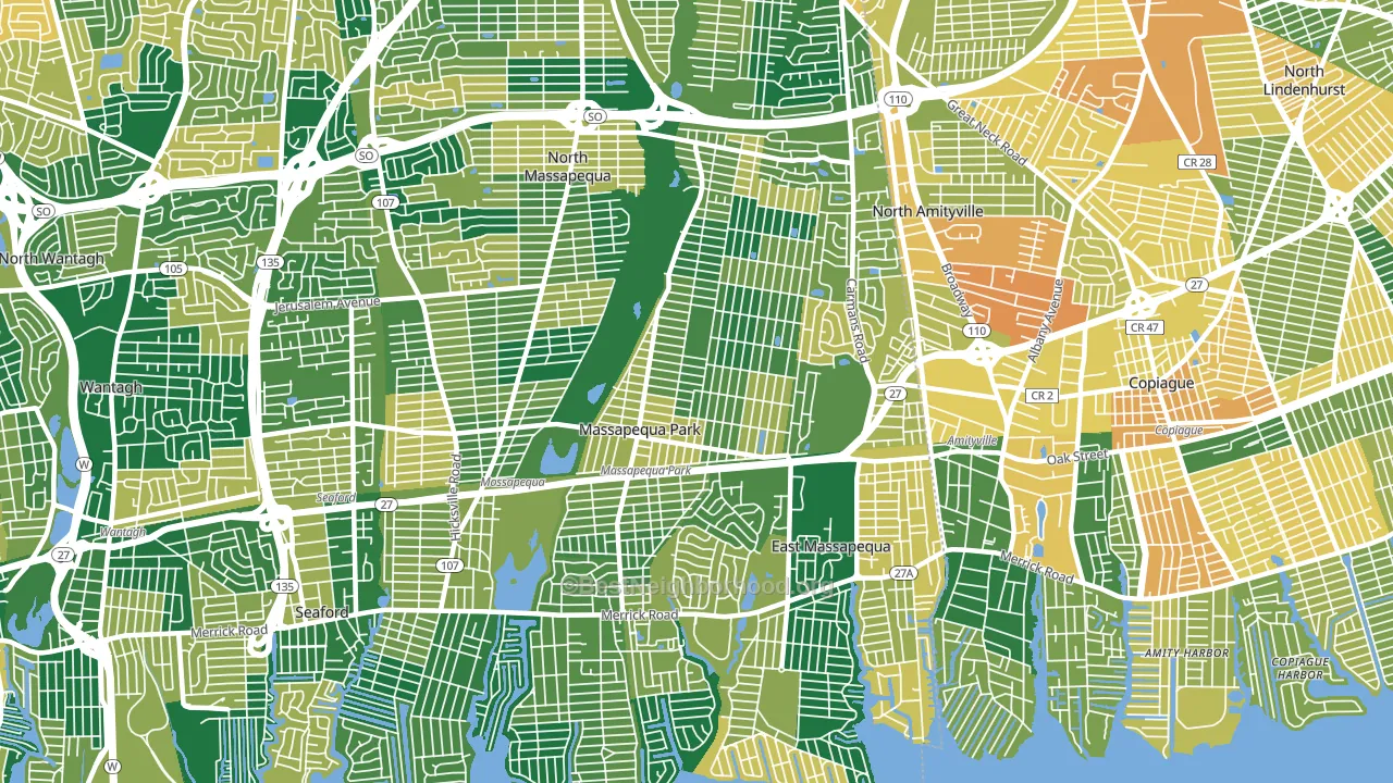 Massapequa Park, NY block-group voter-turnout map