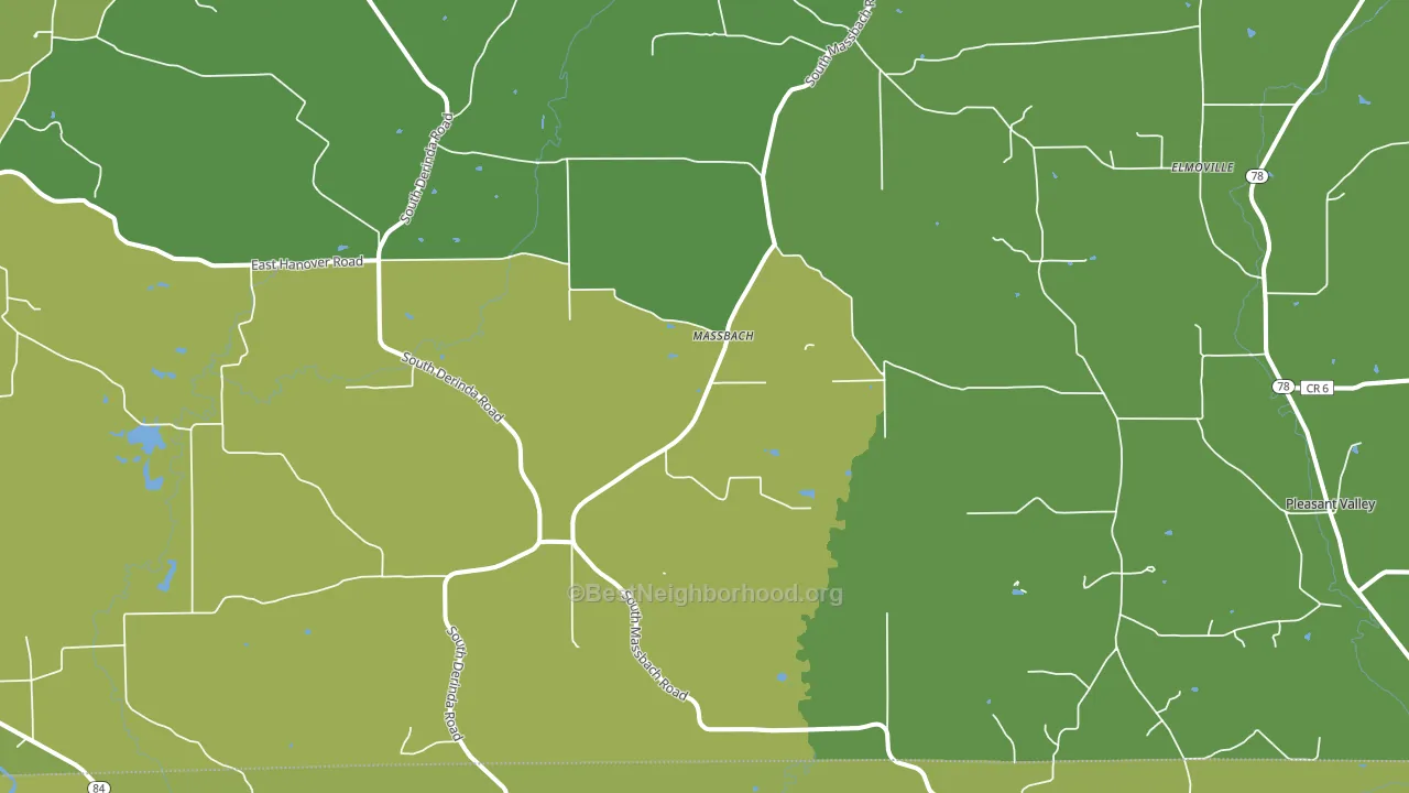 Massbach, IL block-group voter-turnout map