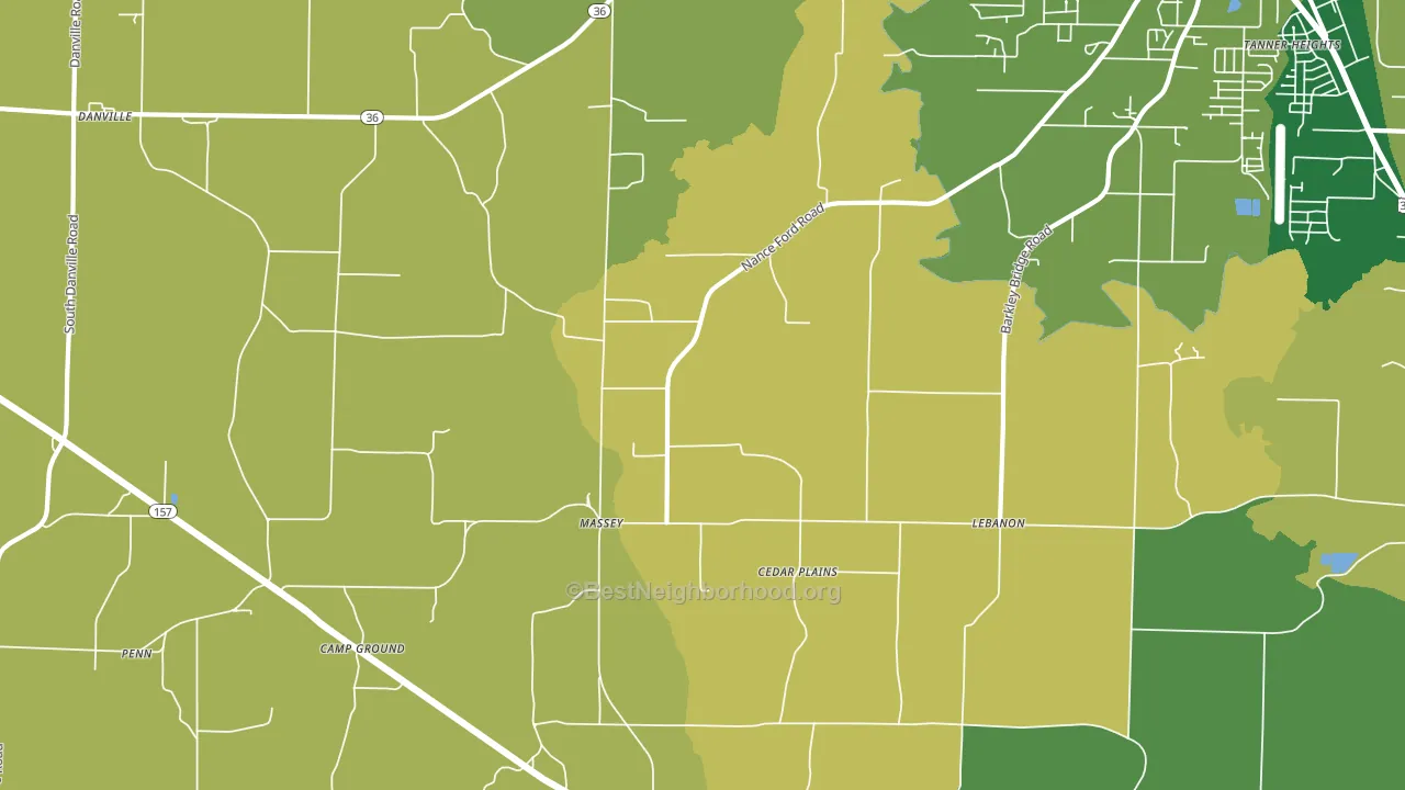 Massey, AL block-group voter-turnout map